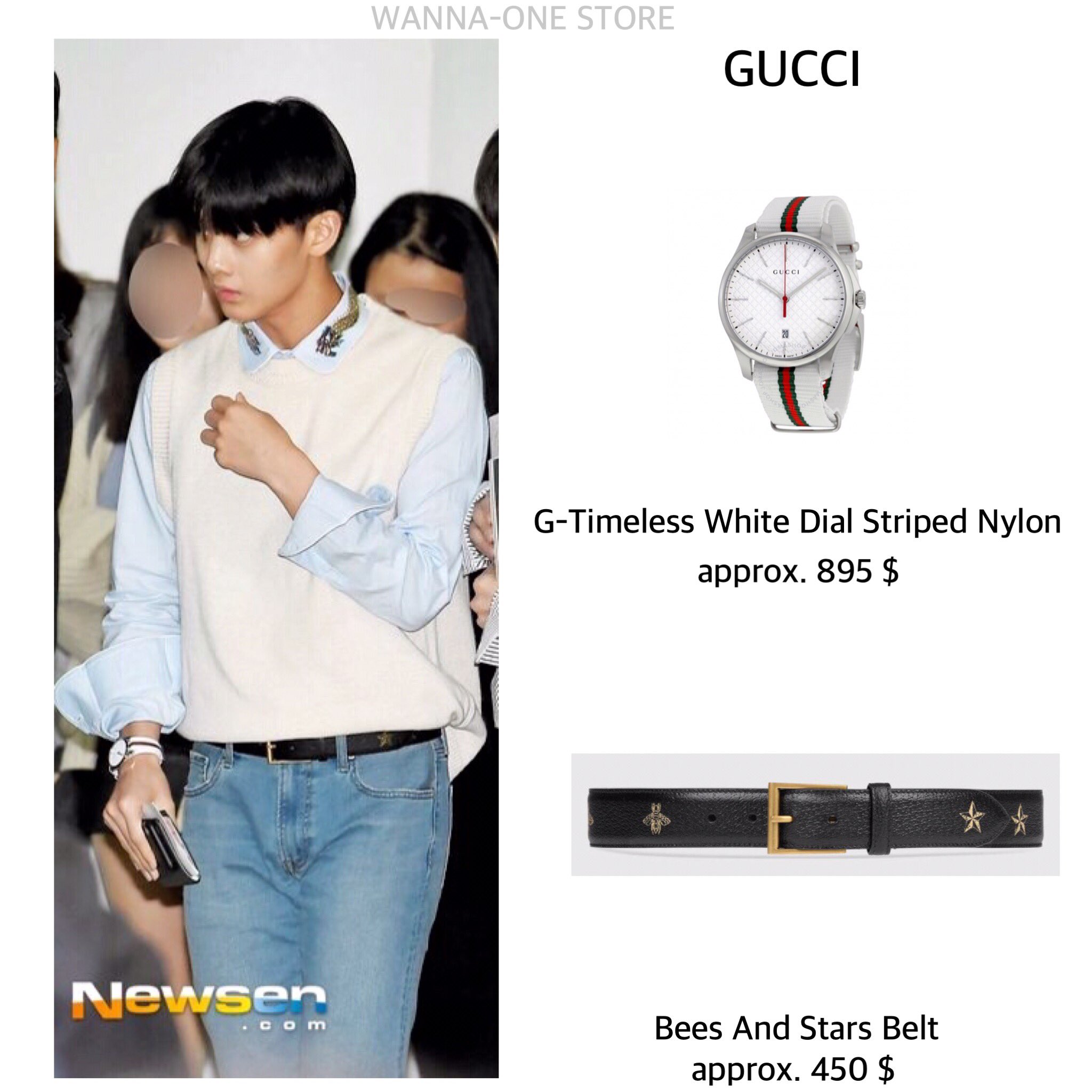 gucci bees and stars belt