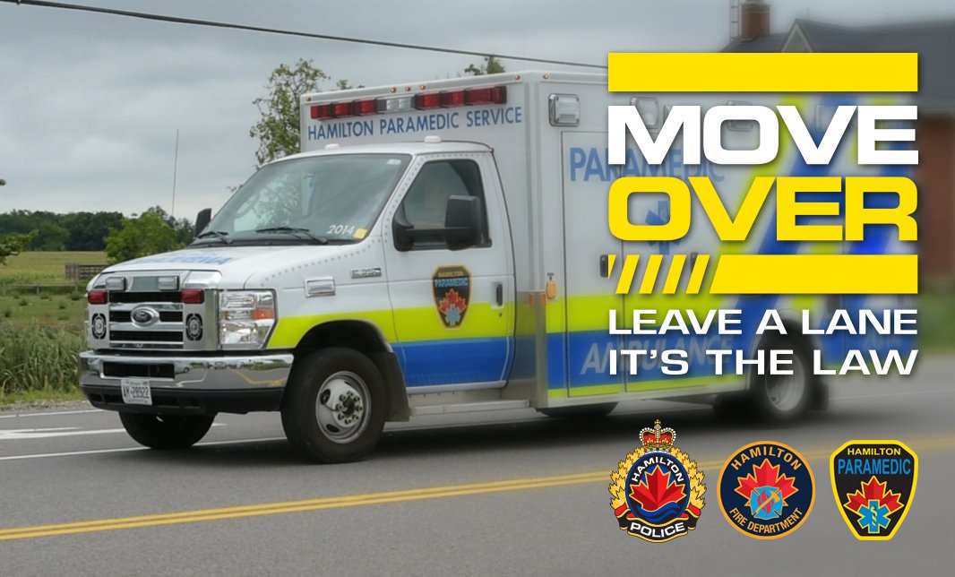 HPS_Paramedics's tweet image. Collaboration @HPS_Paramedics @HamiltonPolice @HamiltonFireDep sharing the message of #MoveOverslowdown First Responders face daily risks while operating on roads and highways. We need your help!