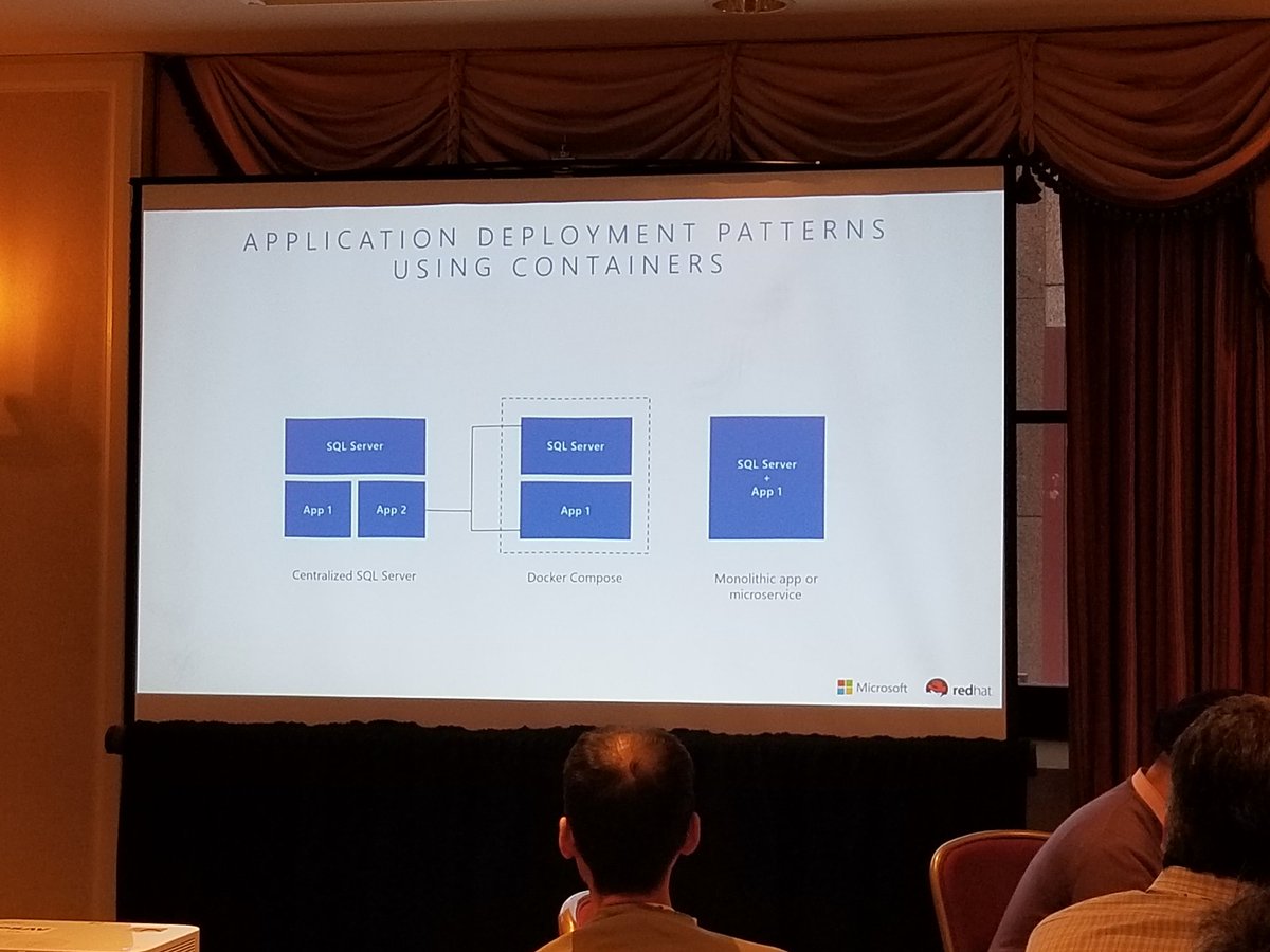 SBUCloud's tweet image. Going to the Cloud is Benefiting from New Technologies like #DockerContainers : you can run the #MicroSoft #SQLServer database on a #container with #RedHat #OpenShift both in Private, Public or #HybridCloud @RedhatCanada #HPEMSFT @Martinello_A , Thanks @NoureenSyed for the photo!