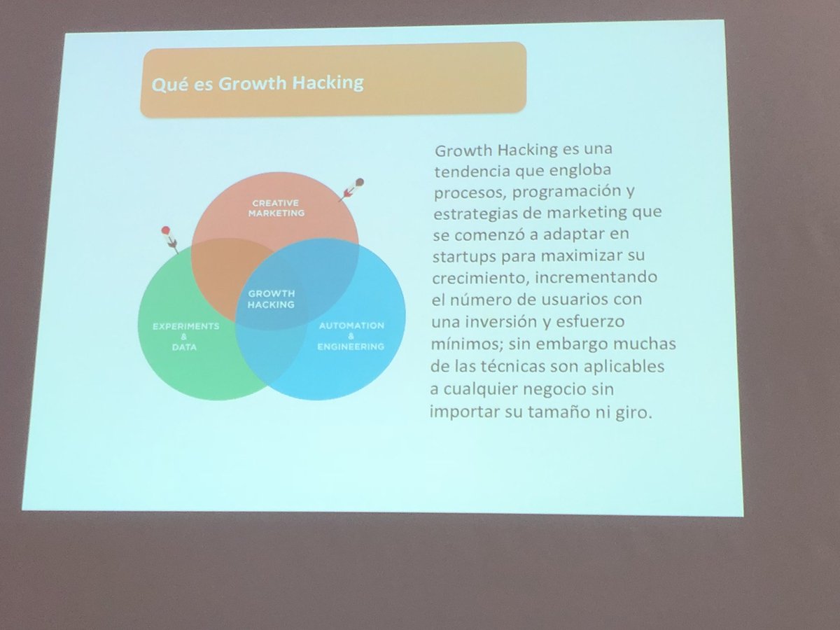 yayiss's tweet photo. ¿Qué es el growth hacking?#eShowBCN18 https://t.co/zQECCNT4Wr