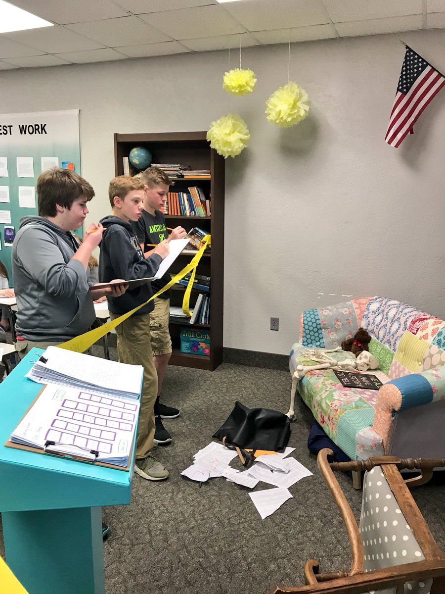 MrsTroxel_BHMS's tweet photo. We’ve got a crime scene helping us with active and passive voice in room 107 today🕵🏻‍♂️ https://t.co/MyvgbywqZZ