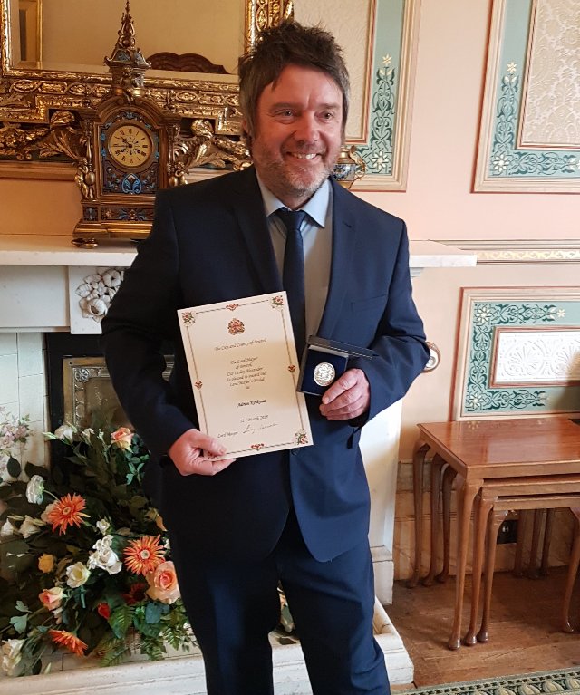 BBlockCafe's tweet photo. Our very own lovely Adrian has won the Lord Mayors Medal for outstanding charity work in the community ! Well done Adrian, we're proud. @cobchef https://t.co/4Hue637x4m