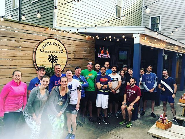 RFBCharleston's tweet photo. Great crew last night at our baseball run! Join us next week! 7pm at @chasbeerworks 🏃‍♂️🍻🎉 #rfbchs #runningforbrews https://t.co/LRga9jEWeX https://t.co/PCJZ216qeJ