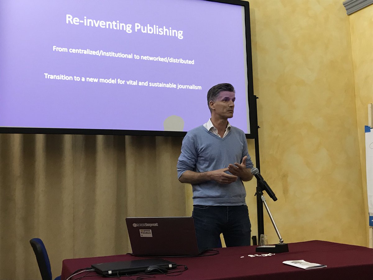 VirginieMaret's tweet photo. “A lot of money is made in journalism. Just not by journalists.” - @teung at @journalismfest in Perugia @AJMunine #ijf18 #ajmunine https://t.co/p1Vjwbvpp5