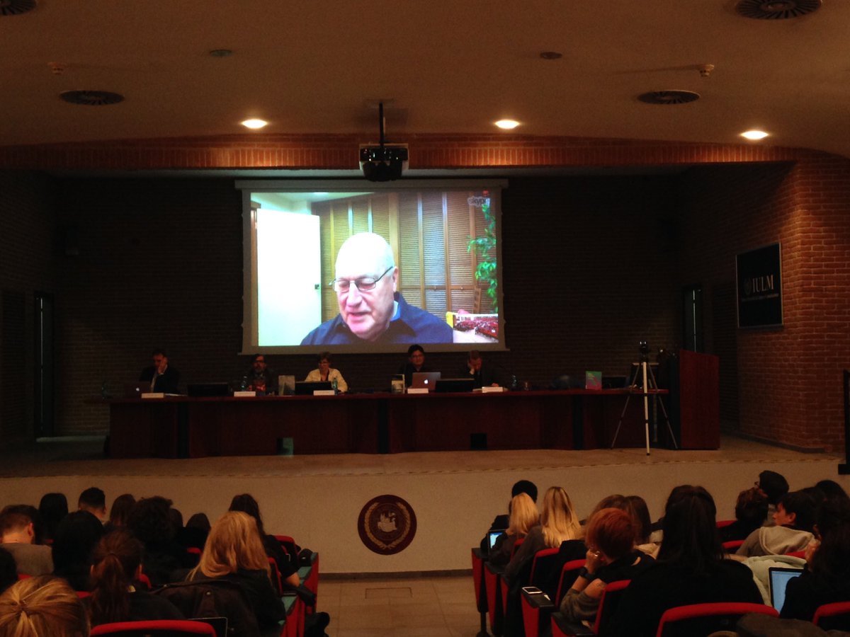 uniiulm's tweet photo. In corso in #IULM la tavola rotonda "Le #relazionipubbliche in una società che cambia" con @mazzei_ale @alelovari @PVercellone @apapini di @Ferpi2puntozero, J.N. Kim e #JamesEGrunig in collegamento Skype! https://t.co/GxySHmuISt