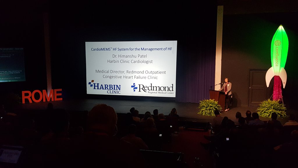 RedmondRegional's tweet photo. Redmond's own VP of Cardiovascular Services, Marsha Colwell, shares her story and the evolution of heart care technology during her time at Redmond with @ConfluenceRome. #WeAreRedmond #RedmondHeart #ConfluenceRome https://t.co/5tDdoizJCr