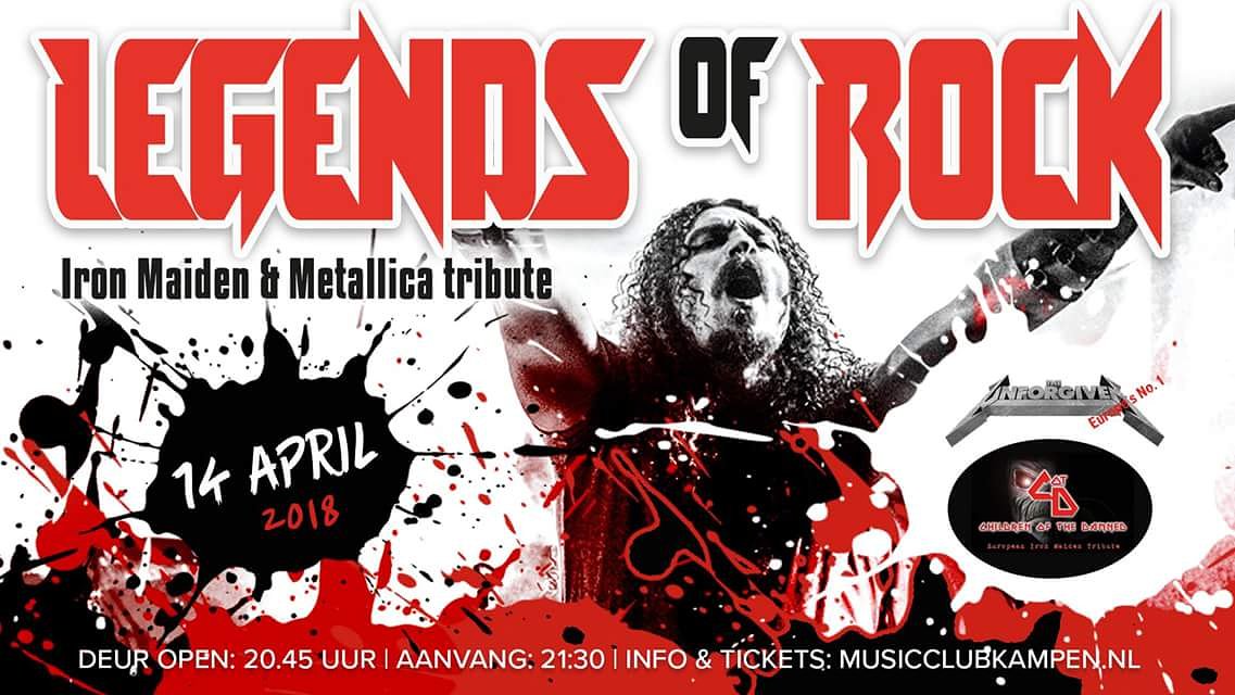 Zaterdag: Scheurende gitaren en headbangen tijdens Legends of Rock! Tickets zijn nu nog verkrijgbaar op: musicclubkampen.nl