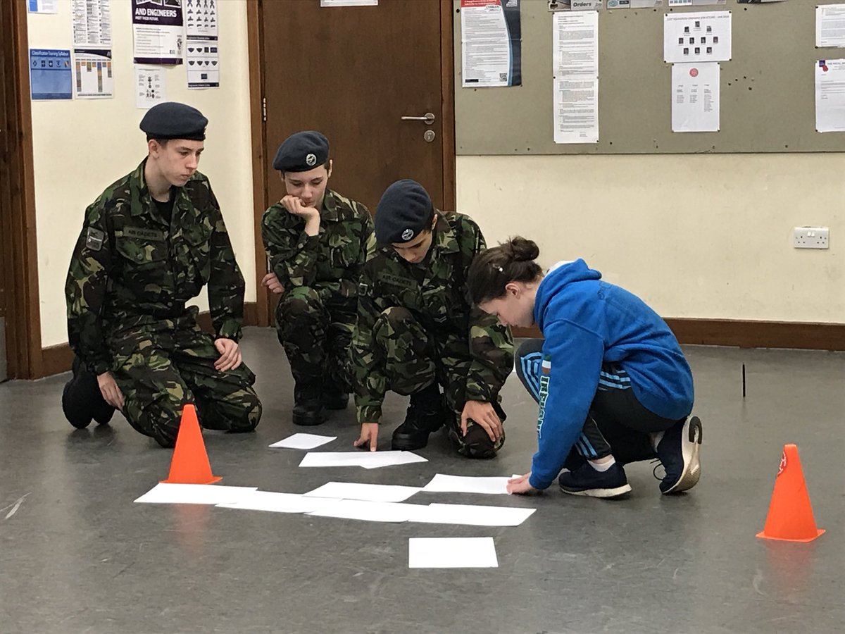 Blue Leadership exercises continue tonight . Some very different methods being considered by he two team. @hbwaircadets