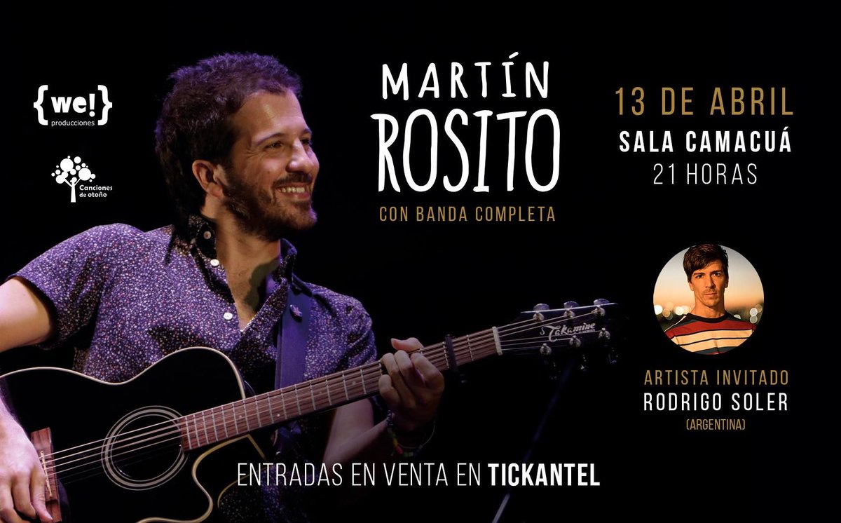 CiudadesPro's tweet photo. #móvil Conversamos ahora con @Martin_Rosito  en la previa del recital en la sala Camacua mañana viernes 13 a las 21 hs 🍁 "Canciones de otoño" 🍁 junto a @rodrigofsoler https://t.co/rPw3IFUjOe
