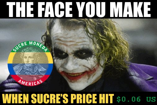 widget4bc's tweet photo. NEW: 1 #Sucre = $0.06 USD: @sucremoneda2018 the Cryptocurrency for #Cubans https://t.co/Cusac1lwnz https://t.co/rjW8P6qTfx