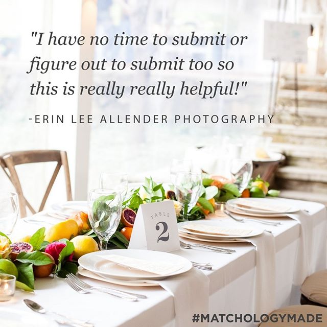 matchologybyas's tweet photo. Forget the time consuming research on where to submit your features! Let our magic algorithm take care of all the hard work for you, like photographer @erinleeallender did when submitting this gorgeous shoot (now featured on @loveincmag)! #matchologymade
.
#matchologists #matchol https://t.co/BsMpjsgeCy