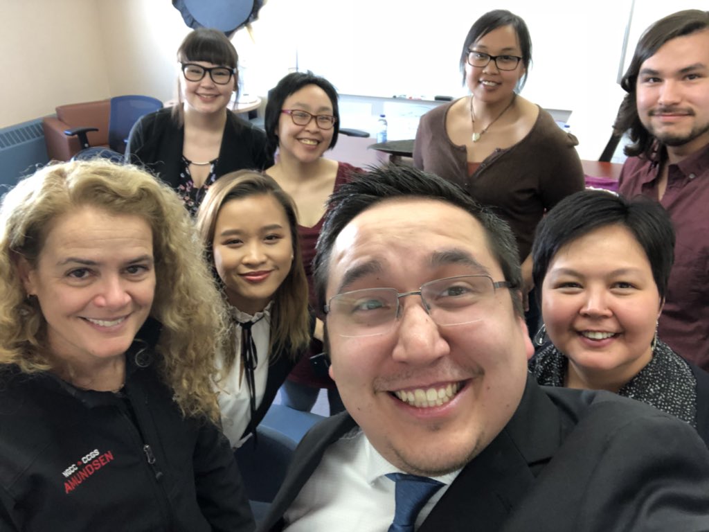 LawNlss's tweet photo. A student from each of the NAC programs were invited to speak with the Governor General of Canada - Julie Payette. She discussed the importance of education, her passion for Nunavut, and her experience as an astronaut and going into space. @NastaniaM represented the Law Program https://t.co/Rciz3jubHw