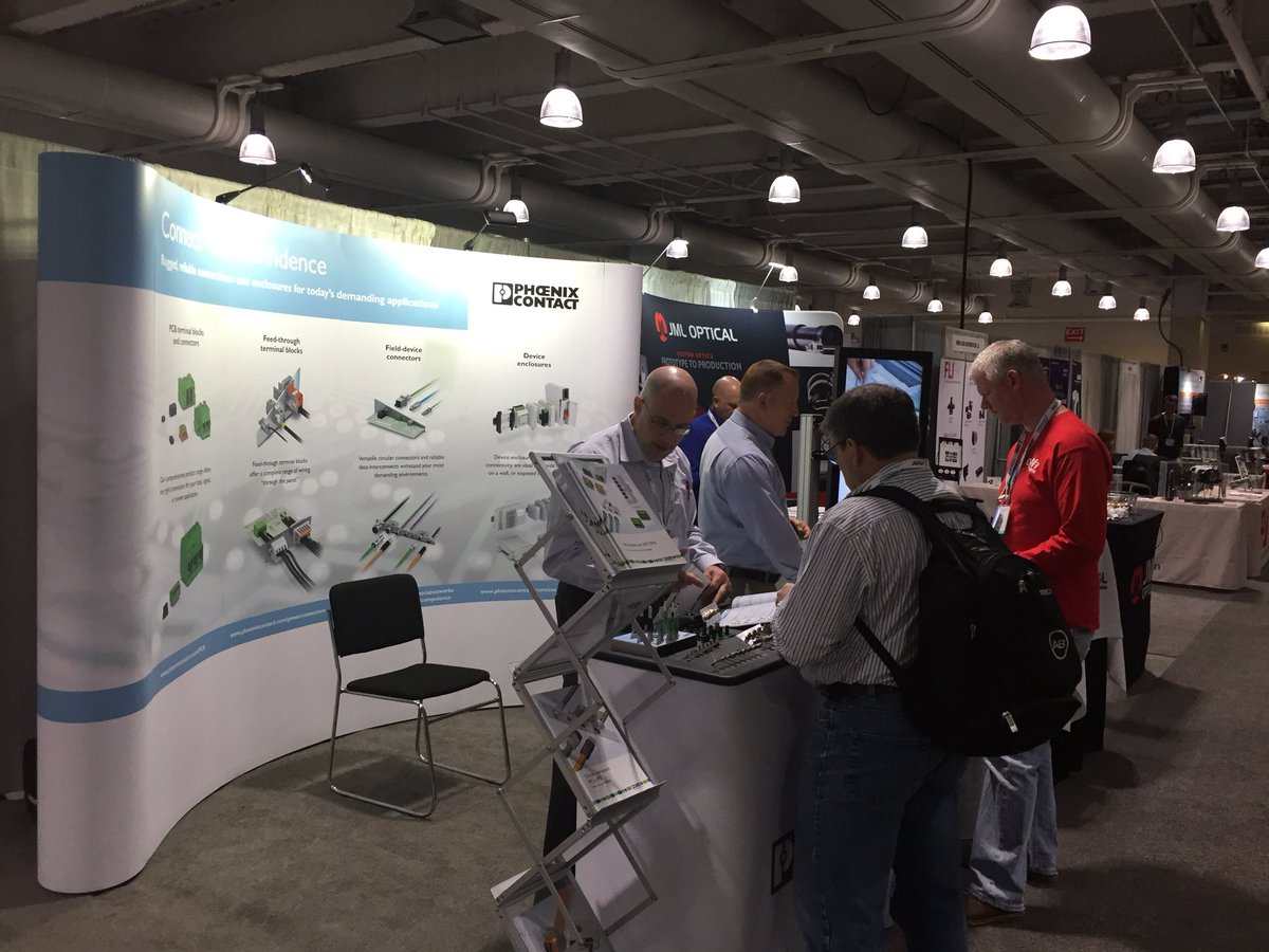 sbarber11's tweet photo. Day three at the Vision Show in Boston- still going strong. Come “see” the difference high quality #PhoenixContact connectors can make. https://t.co/RLKV9eya7p