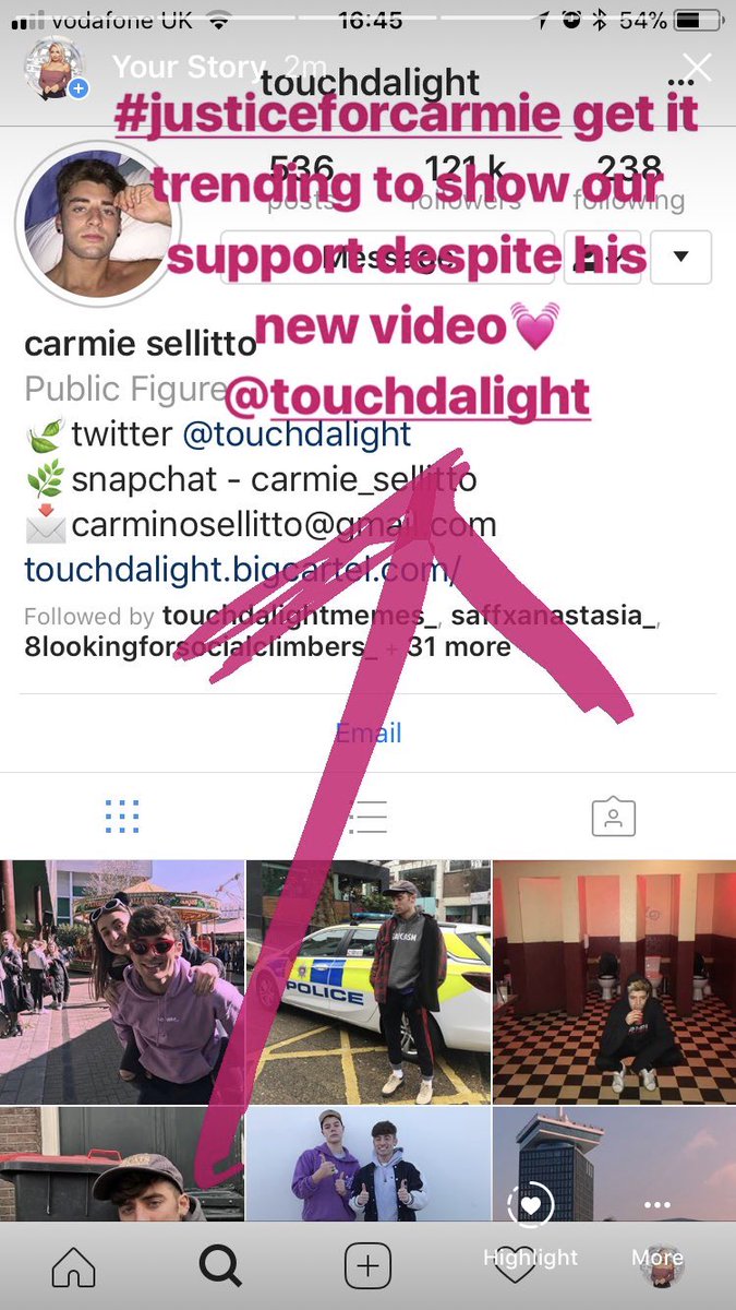 xginabrandx's tweet photo. @milliet25 @jctmw_ @JordanHoustonnn @8ben_ @ElmoFilms @lookingforlewys if you see this please retweet to show our support to Carmie and that his recent video change nothing for his true fans 💓 #touchdalight #carmiesellitto #justiceforcarmie 💓 @touchdalight https://t.co/lQtazfmdLq
