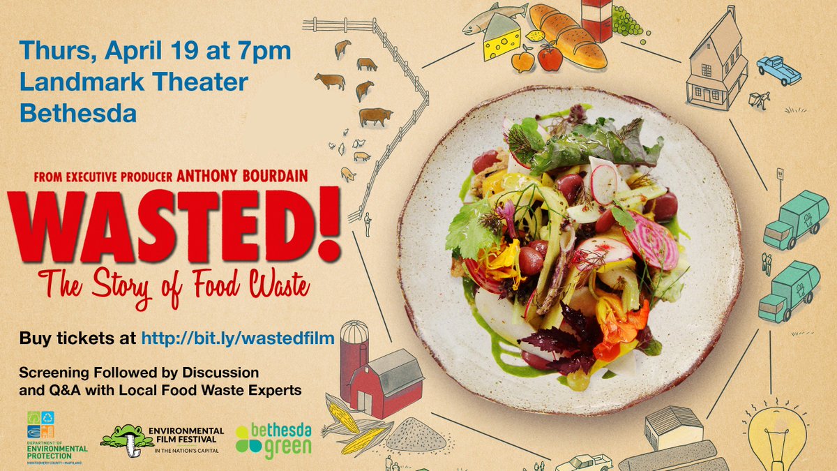 dceff_org's tweet photo. Next Thursday! We co-present a screening of WASTED! w/@BethesdaGreen &amp; @MyGreenMC. Followed by a discussion moderated by our own Maryanne Culpepper. Get tix here: https://t.co/g0S03ZY4Mf https://t.co/hlx2l5yvCV