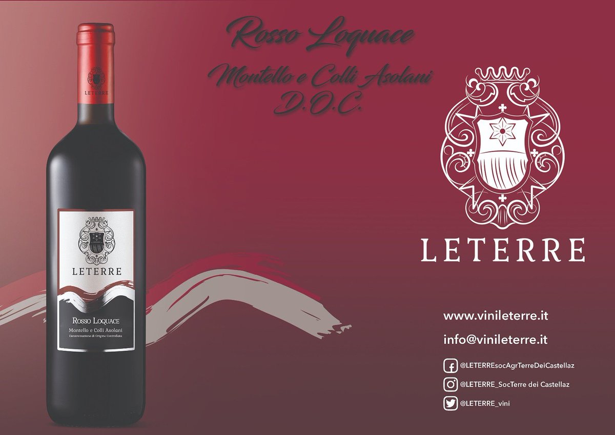 ROSSO LOQUACE DOC MONTELLO COLLI ASOLANI ! #newEntry #winelovers #redwine #vinileterre #leterrevini #asolo #montello #doc #WineTours #winetasting