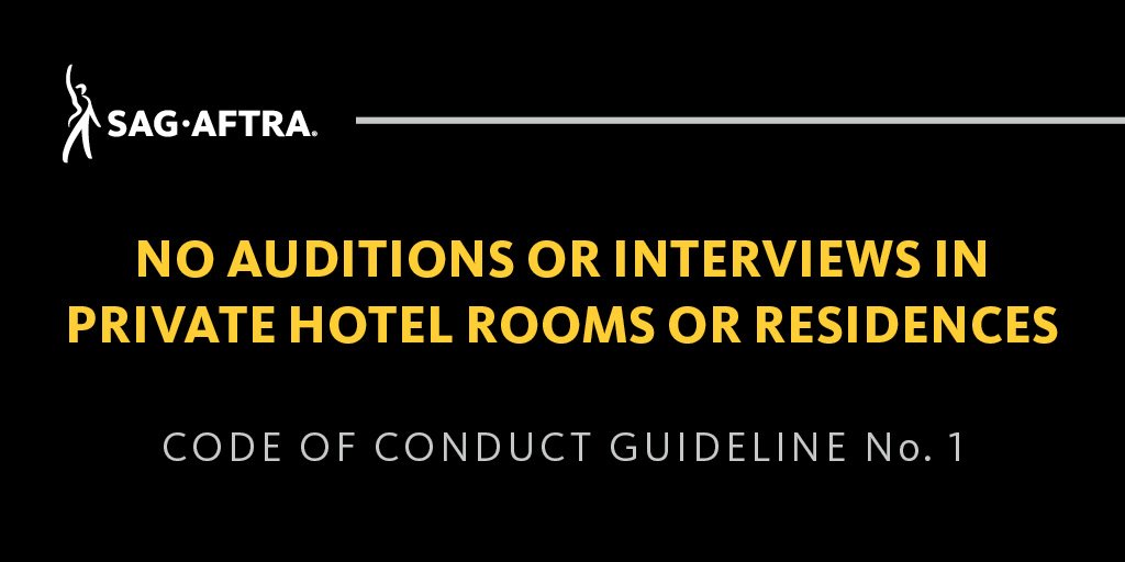 "We are committed to addressing the scenario that has allowed predators to exploit performers behind closed doors under the guise of a professional meeting,” said #SAGAFTRA President <a href="/TheGabrielle_C/">Gabrielle Carteris</a> . Click the link: sagaftra.org/node/166093