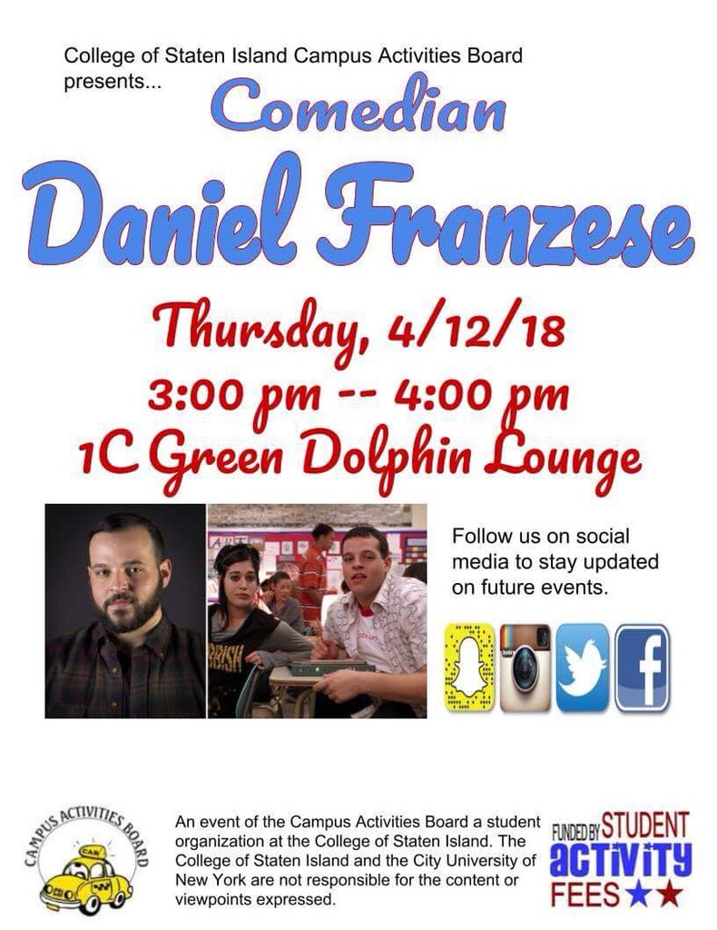 If anybody is interested in meeting Damian from Mean Girls, he will be performing his comedy show in 1C - GREEN DOLPHIN LOUNGE today.