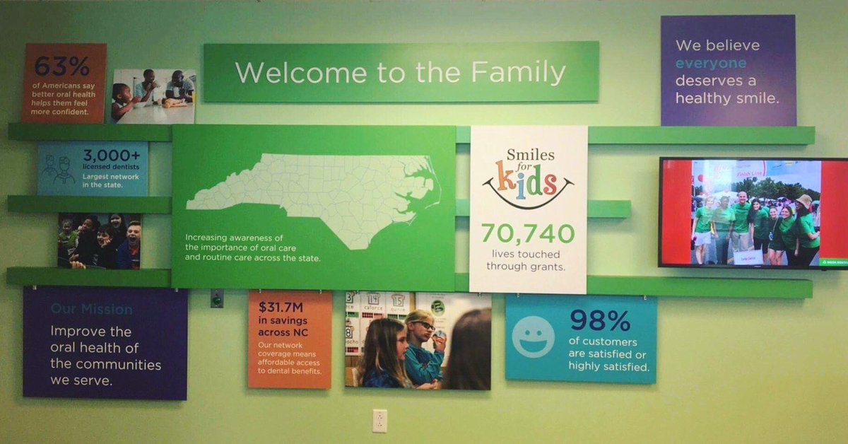 Our awesome new wall design is complete thanks to <a href="/baeringgroup/">BÆRING</a> and <a href="/ZigZibitInc/">Zig Zibit</a>! We look forward to welcoming visitors to the Delta Dental family. Time lapse footage to come!