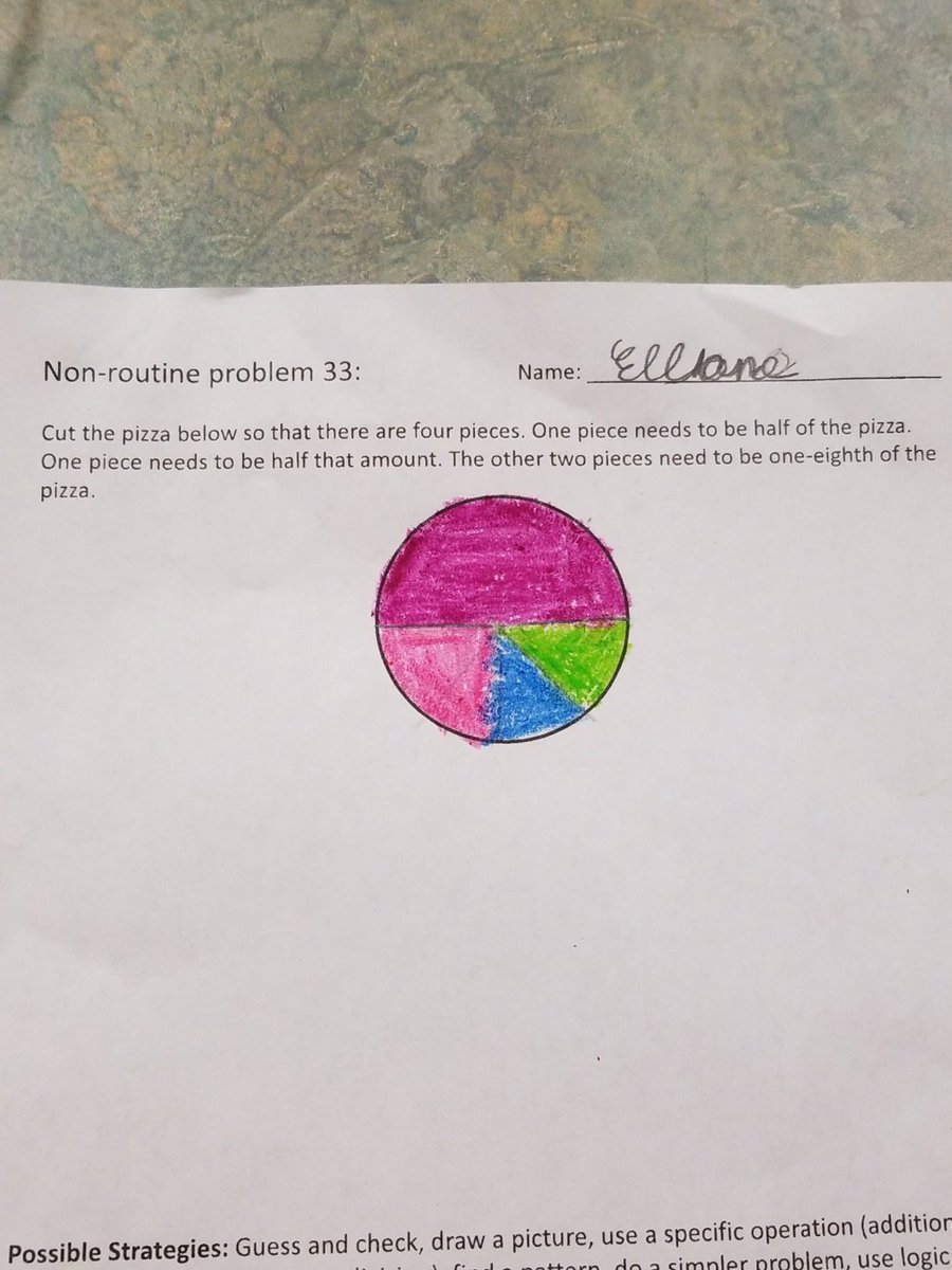 MissSamWilkes's tweet photo. These 2nd graders amaze me every day! We just touched on fractions today and they're already thinking critically about them. This is an optional activity for our daily 3 time btw. #2ndgraderocks #huskylearning #proudteacher https://t.co/PxlJwCAYYm
