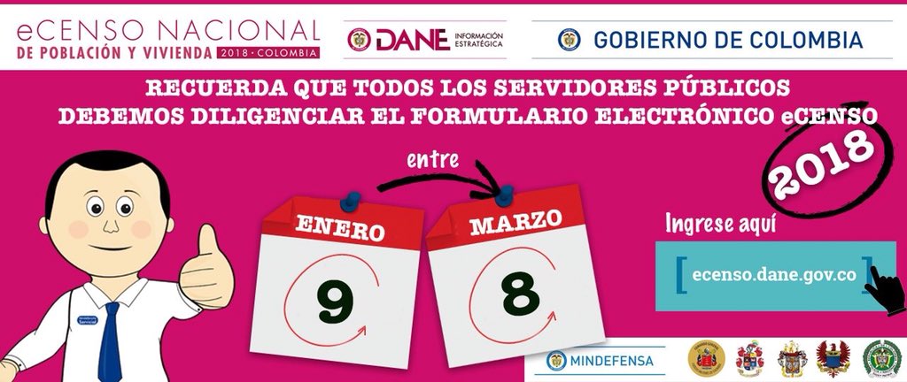 COL_EJERCITO's tweet photo. Es importante saber cuántos colombianos somos, por eso, los funcionarios públicos le cumplimos al país y participamos en el Censo electrónico 2018. ¡Hoy es el último día para cumplir con este deber ciudadano! #EnModoCenso https://t.co/TIdyF1lsQH