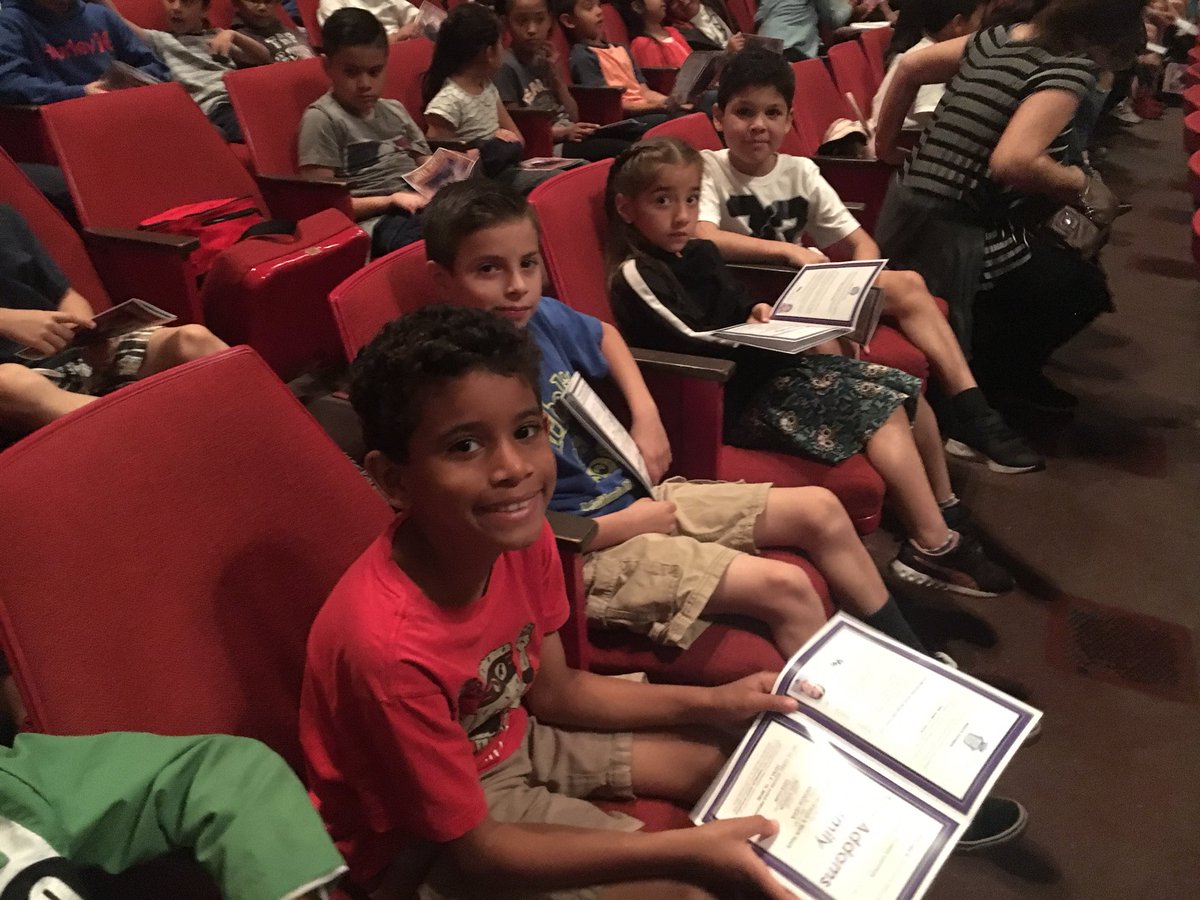 gkruip's tweet photo. Arbolita 2nd grade students at Plummer Auditorium getting ready to watch The Addams Family!!! https://t.co/Vvi4tVLc80