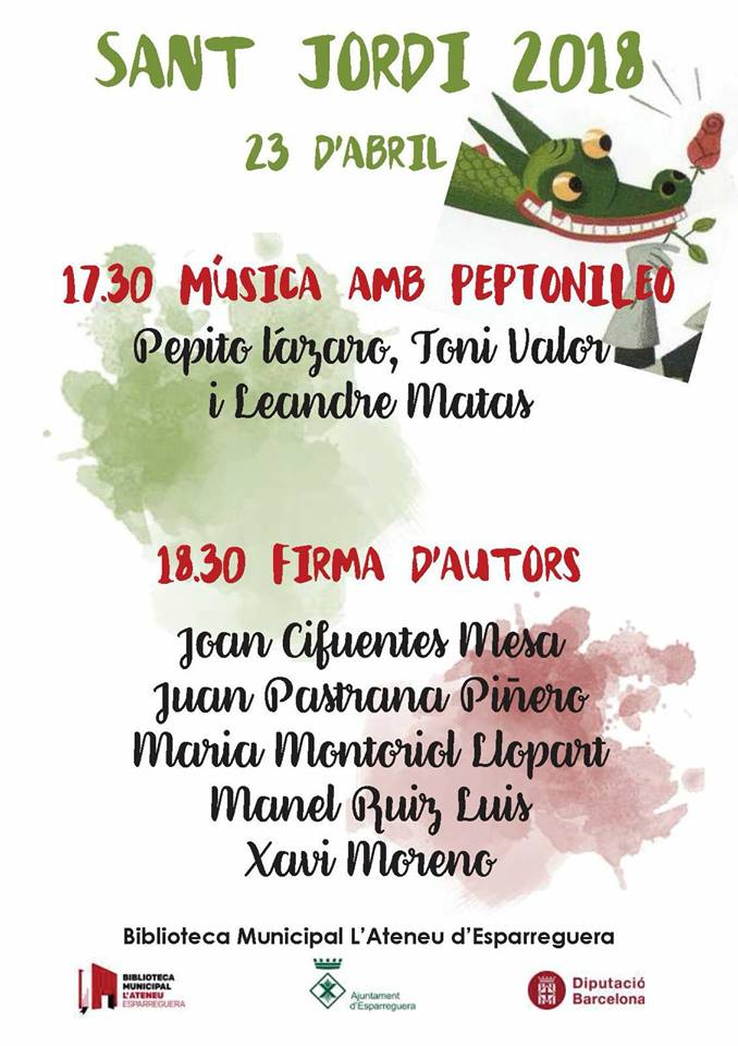 Em fa molta il·lusió enunciar-vos que aquest #SantJordi2018 tornaré a dedicar exemplars del meu llibre. ✍🏻📚 
Em trobareu a les 18.30h a la plaça de la biblioteca #Esparreguera #quèfemalesbiblios #santjordi #santjordixbm
