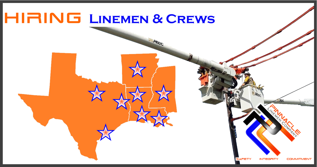 APPLY HERE pinnaclelinemen.com/new-hire-appli…
#lineman #linelife #linemanjobs #stormsoldiers #powerlineman #powerlines