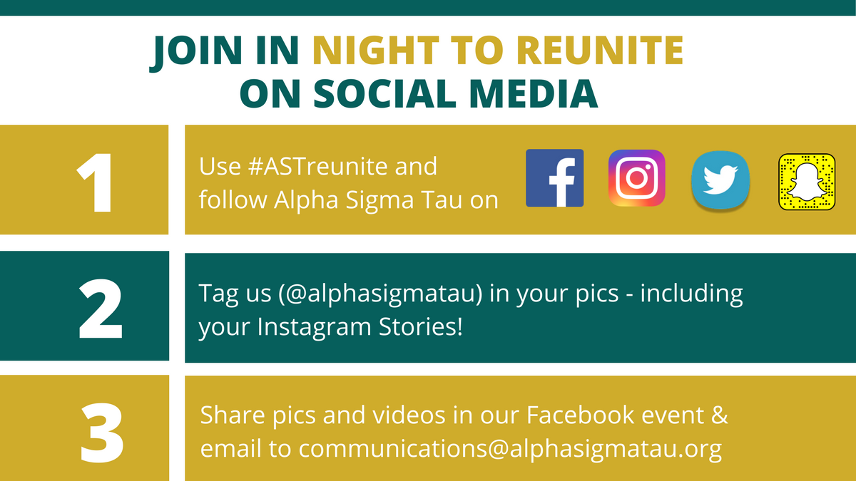 alphasigmatau's tweet photo. Another way to participate in Night to Reunite is to join in the fun on social media! Here are some ideas on how to share how you're connecting with Sisters for #ASTreunite! https://t.co/rUu74AwkbN