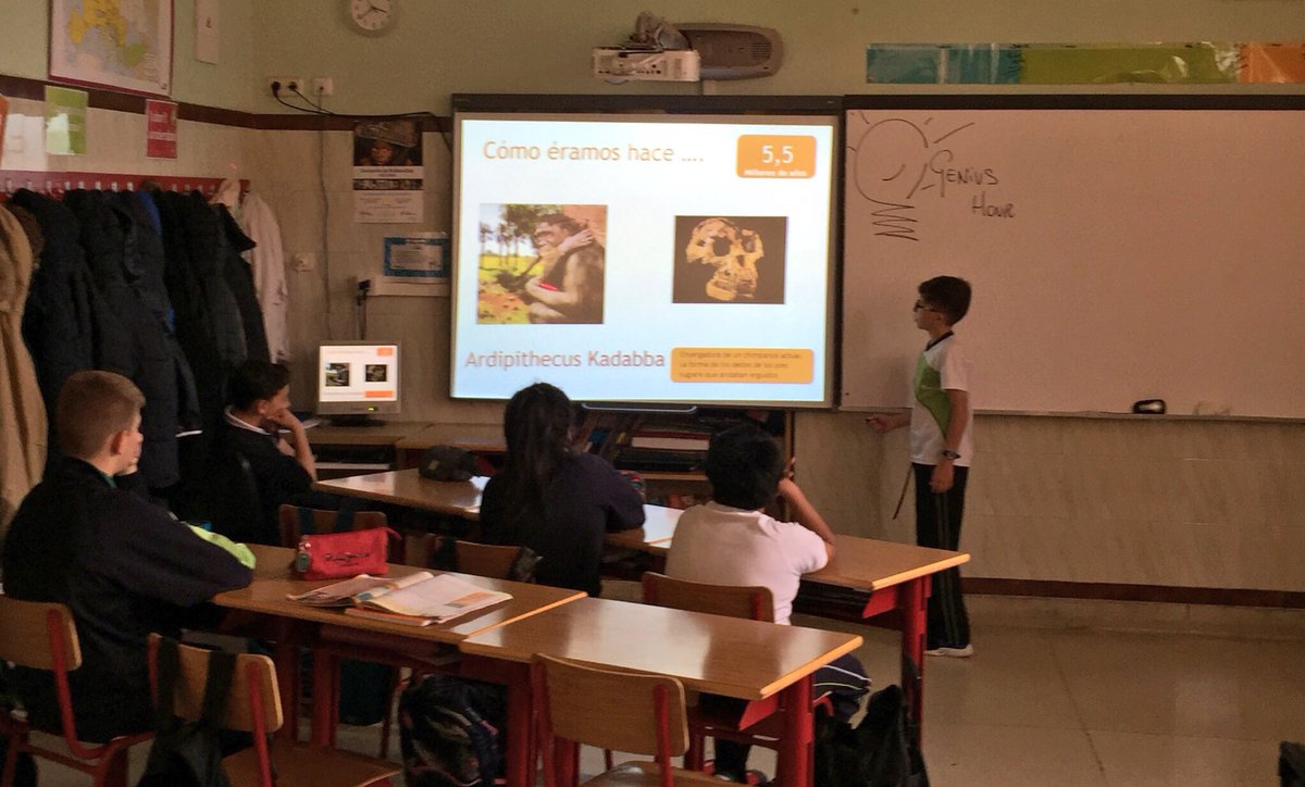 ColegioCaldeiro's tweet photo. Arrancamos las exposiciones de la #horadelosgenios de 6º con Darío, que desarrolló su investigación en la Evolución del Hombre.
¡Bravo por ti!, ¡estuviste genial!
#geniushour https://t.co/f8VNzWlexQ