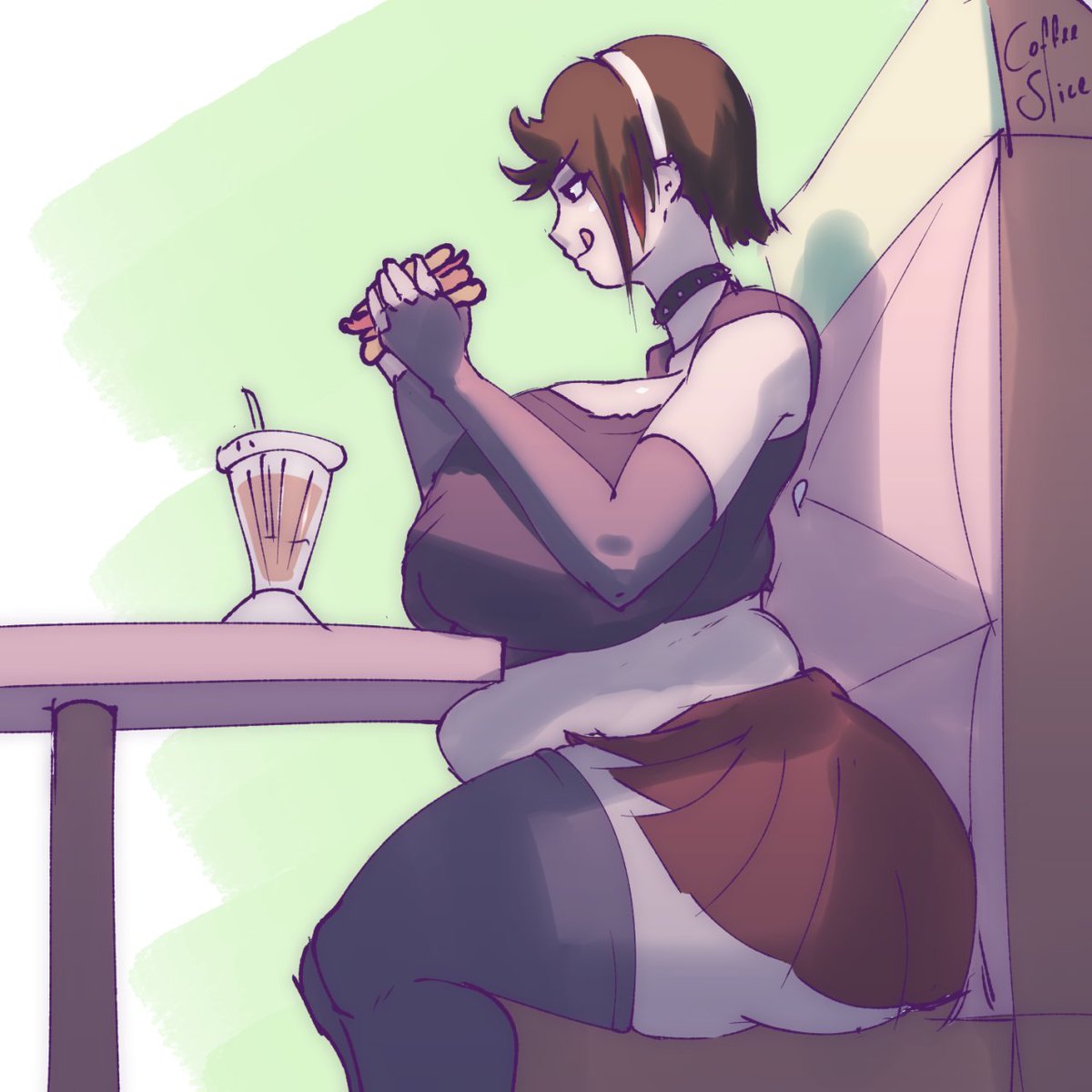 ☕️CoffeeSlice🔪 on X: Big tiddy chub goth gf eating a burg. Cherish those  dates, folks. t.coAjCGzmZHXG  X