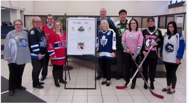 LeeWinchester1's tweet photo. Team BMO St.John’s, NL Main Office branch in support of #humboldtstong #JerseyForHumboldt #ProudToWorkAtBMO @Lynda1Taylor @LeeWinchester1 #BeingAPD https://t.co/U2lcYxscx5