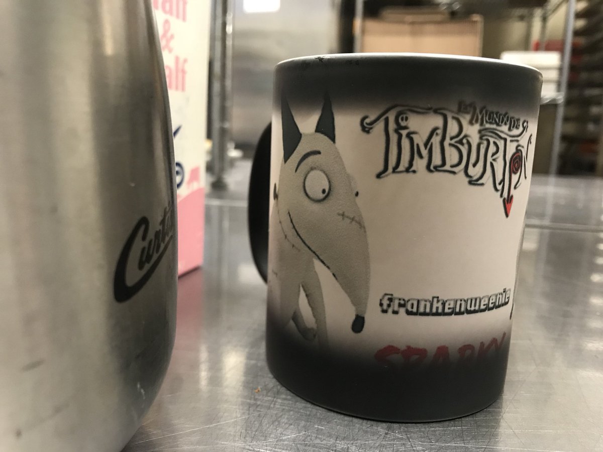 Bakers gonna bake.......with yummy Portland Roasting coffee in a Tim Burton mug.