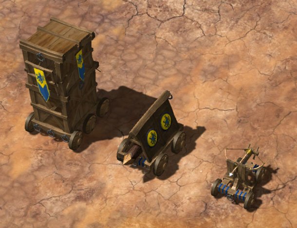 BinaryFlags's tweet image. Detalle de las primeras máquinas de asedio. Una Torre de asedio capaz de transportar tropas, un Ariete para derribar las defensas enemigas y una Ballesta ligera muy útil para casi todo. #GameDev #IndieGame #indiedev #MadeWithUnity #Unity3D #BattleBanners #BinaryFlags