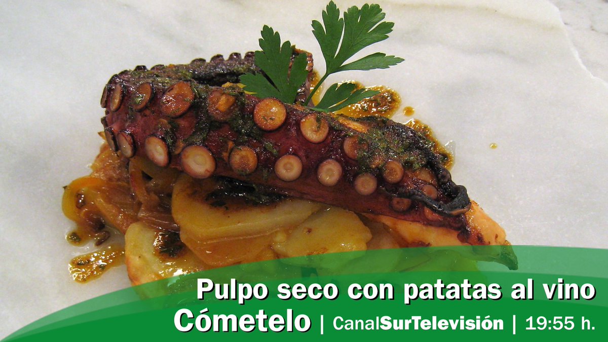 canalsur's tweet photo. ¿Conoces la tradición de secar pescados de la localidad almeriense de #Adra? @Enrique_chef abordará este legado gastronómico en @CometeloCSTV al preparar este sabroso #PulpoSeco 🦑 con #patatas al #vino.
📝https://t.co/3bq9NvCoGG
🔴https://t.co/o1lVNnLdev
#CanalSurTV ⌚19:55 h. https://t.co/F0BX2fMwQM