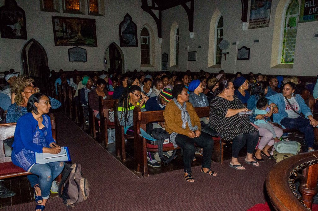 ReclaimCT's tweet photo. Tonight we've gathered at #SeaPoint Methodist Church for our weekly Chapter Meetings. 
Our supporters from Cissie Gool House &amp; Ahmed Kathrada House have gathered to discuss RTC's constitution. 
DM us if you'd like to be part of our movement. #LandForPeopleNotForProfit #CapeTown https://t.co/YPA93dtyGs