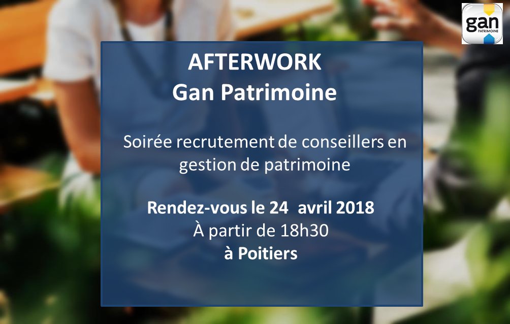 GanPatrimoine's tweet photo. #OnRecrute : vous souhaitez rejoindre nos #experts patrimoniaux ? Participez à  l'#afterwork #recrutement organisé  avec @Dogfinance le 24 Avril à 18h30  à #Poitiers 
Plus d'infos ► https://t.co/zbp2Sr8V4h  
#Job https://t.co/mfyPLXzeJO