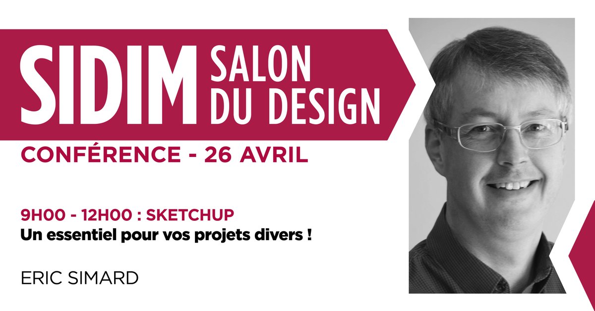 _INT_design's tweet image. En design et en architecture, SketchUp Pro a fait sa place grâce à sa grande convivialité d’utilisation. Découvrez les outils pour la production de modèles et les meilleures méthodes de modélisation lors d'une conférence offerte par Éric Simard!

Billets: sidim.com/conferences/