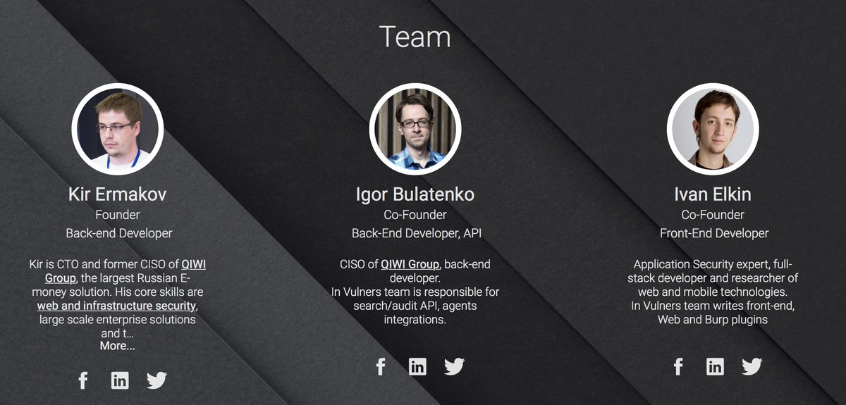 We have told you a lot about technologies inside #Vulners.
But who stands behind? Meet Vulners Team! 

vulners.com/contacts