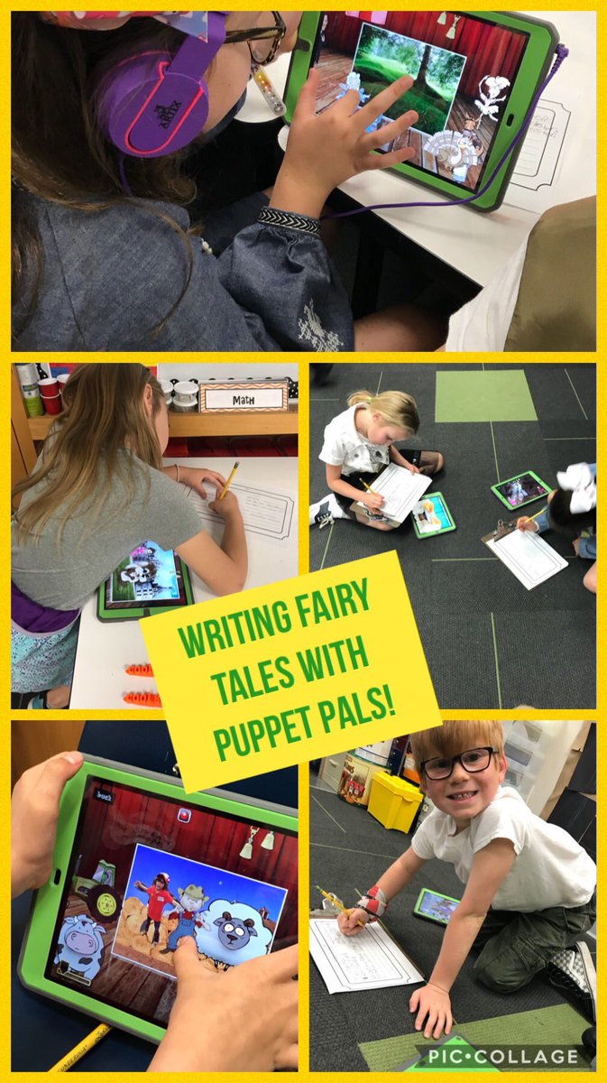 BeckyEdu's tweet photo. Is evident @gsesdallas @jadler_gses sweet students have mastered the elements on fairy tales when they began writing their own! Brainstormed with #PuppetPals and soon they will begin to publish! #edtech #creationnotconsumption https://t.co/k01giCMBB6