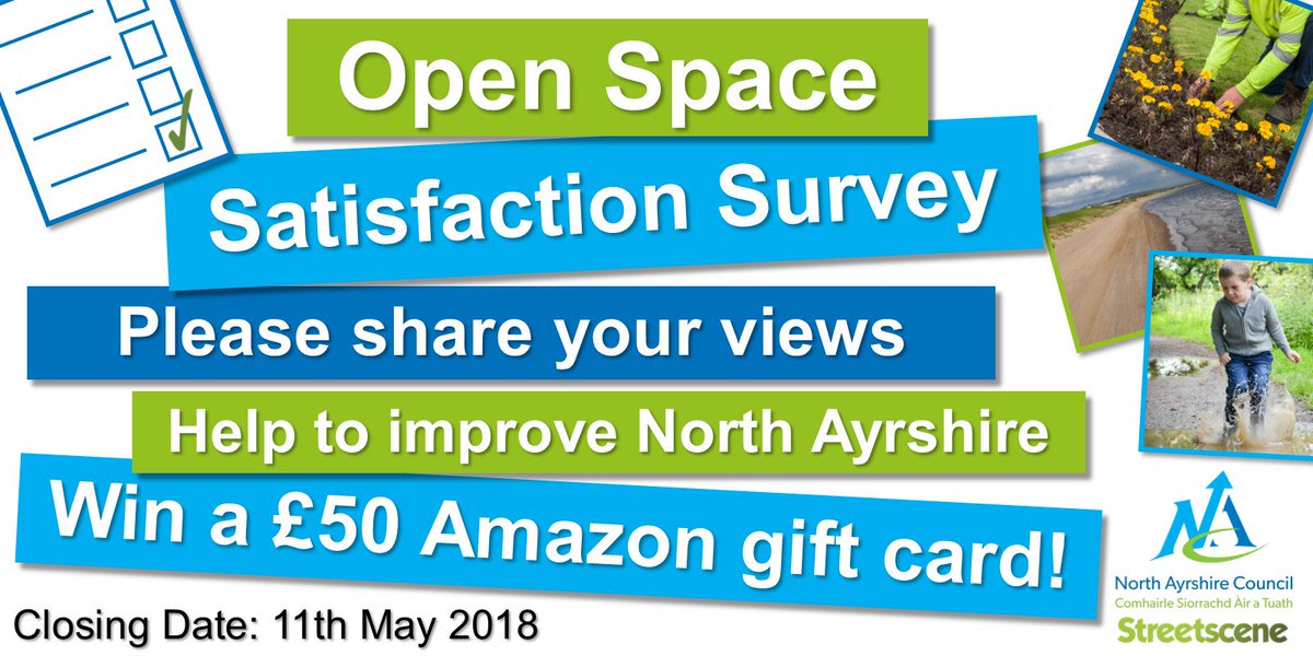 North_Ayrshire's tweet image. We've launched a survey aimed at finding out how you feel about our open spaces - our beaches, parks and other outdoor public spaces.  Please take a few moments to share your views - and you could be in with a chance of winning a £50 Amazon gift card! ow.ly/NhlT30jdxm3