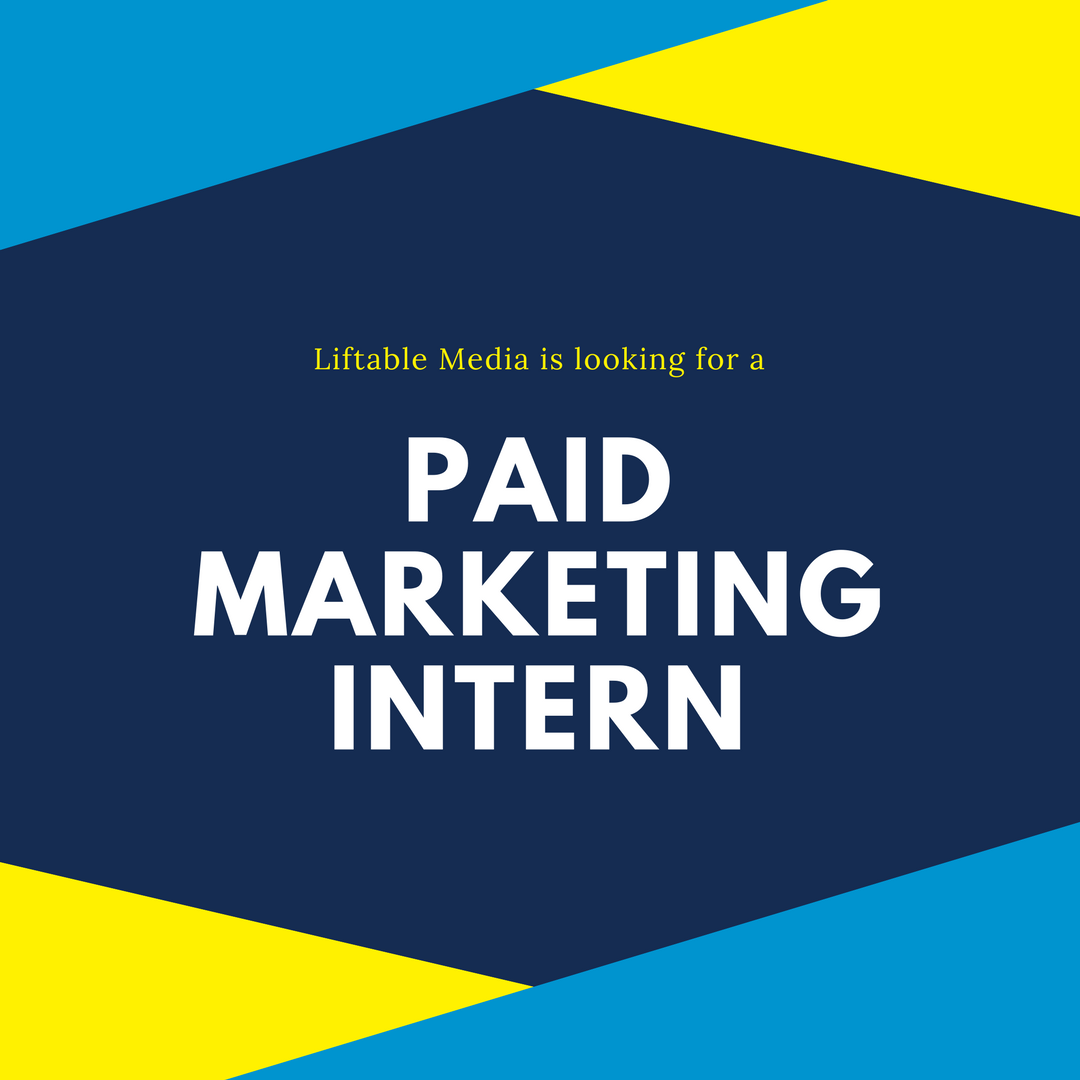 LiftableMedia's tweet photo. We're hiring! Click the link if you're interested in a paid, 12-week marketing internship.

https://t.co/T3NCpsHOK8 https://t.co/GC2J5C4WdH