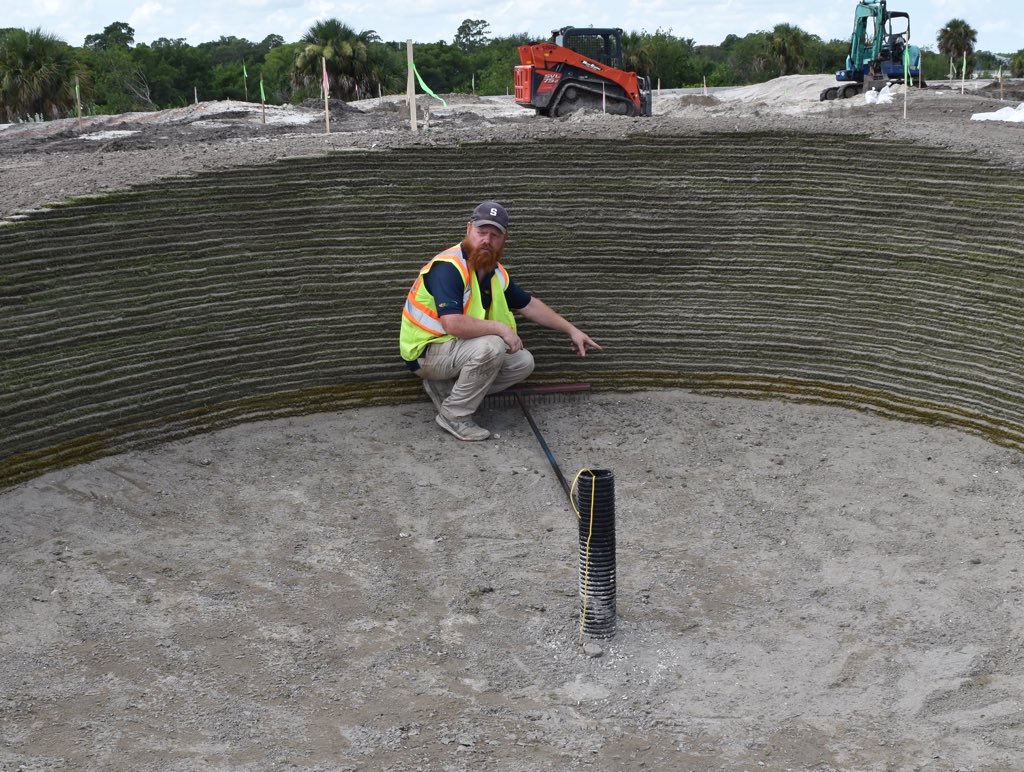 JSchmenk's tweet photo. @EcoBunkerLtd It all started here with the assistance of @LlewMatthews . The #permaedgebunkersystem was a perfect fit for the #HarmonCourse and adds to the beauty of the layout. Proud to have been involved in the design with @KGFoundation and Butch! https://t.co/yOm0mJRwdE