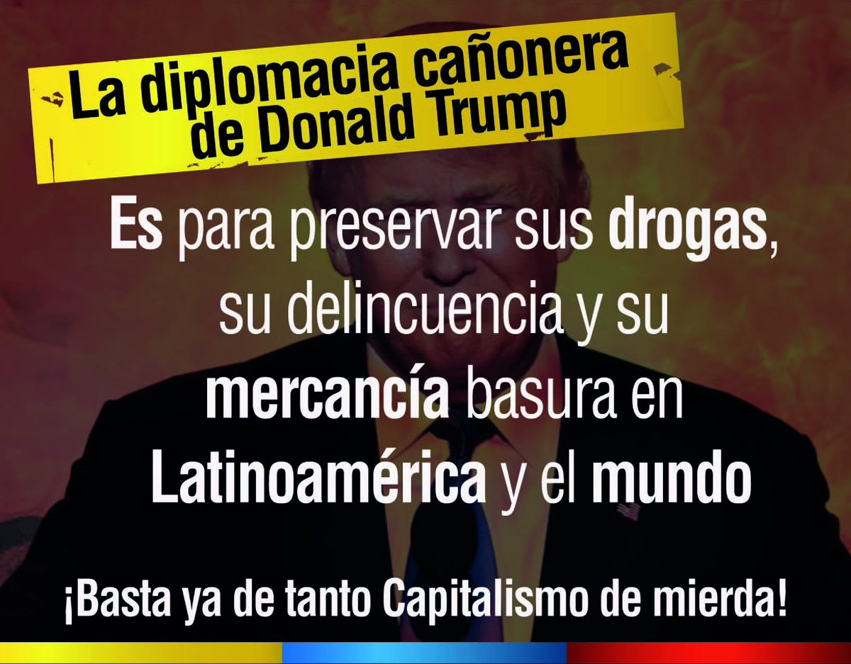 regpoyer's tweet photo. #PueblosDeAmerica Donald Trump nada cambia, es solo otro peón imperialista. Continúa la doctrina del Gran Garrote Nuclear y sus 100 intervenciones sangrientas en Latinoamerica #PorLaPazDelMundo @CancilleriaVE @jaarreaza https://t.co/7pdaqOgxv9