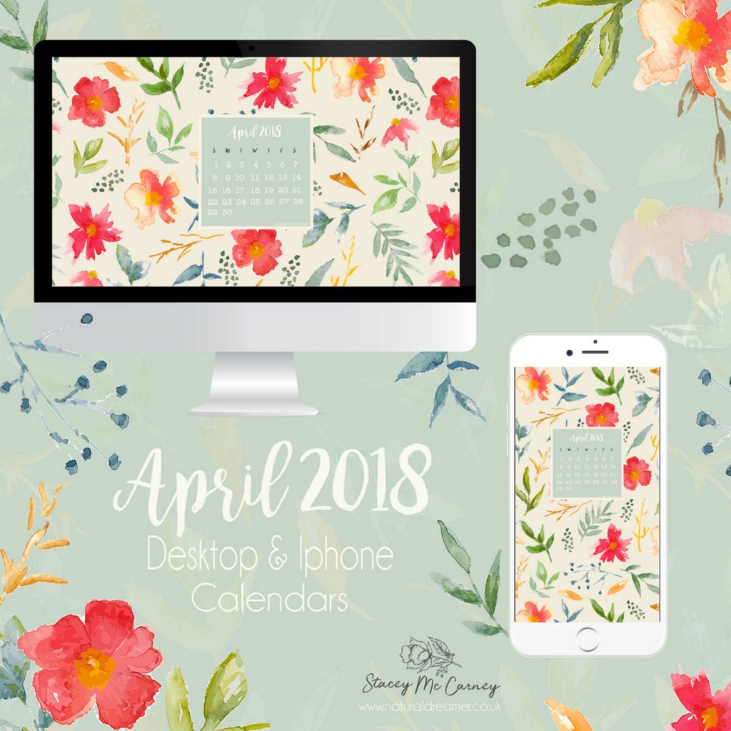 natdreamerblog's tweet image. New April Calendars free for download on the blog! Super late but better late than never😄🌸#Calendar #watercolor