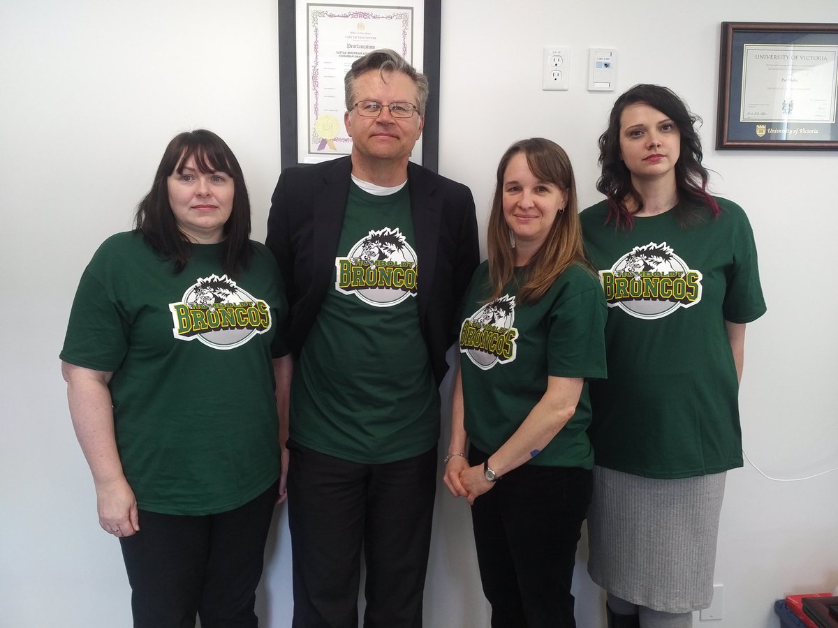 Our thought are with the community of Humboldt as they lay their sons and daughters to rest. Today, we're all Broncos. #JerseyForHumboldt #HumboldtStrong