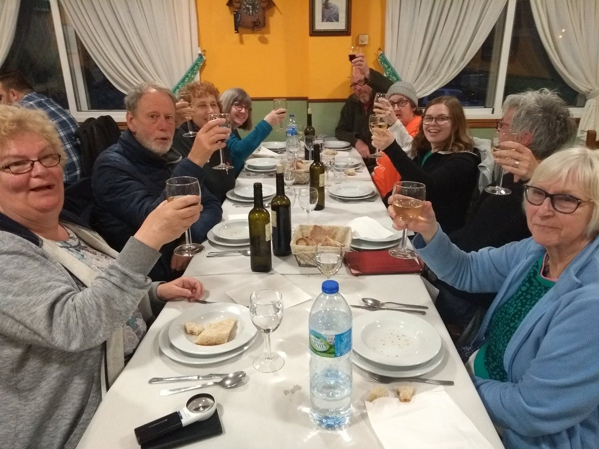 Finally arrived for our last stop on #CaminoLB before we head to Santiago de Compostela. Sitting down to eat and talking about the #CaminoLB in Brixton and raising our glasses to all @Certitude who made this happen. #nomore #deathbyindifference #thankyou