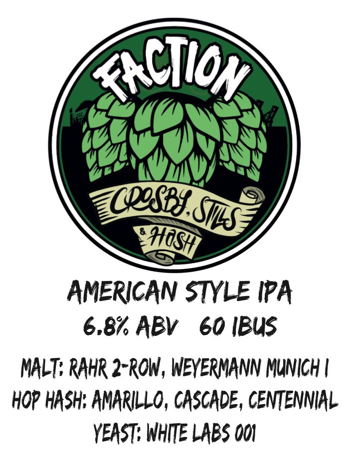 CrosbyHops's tweet photo. Get your hash on the first day of #CraftBrewersCon and try Crosby, Stills and Hash from @factionbrewing. Brewed entirely with Crosby Amarillo, Cascade and Centennial Hop Hash!
#crosbyhops #hophash #craftbrewersconference https://t.co/exg8OtRVJH