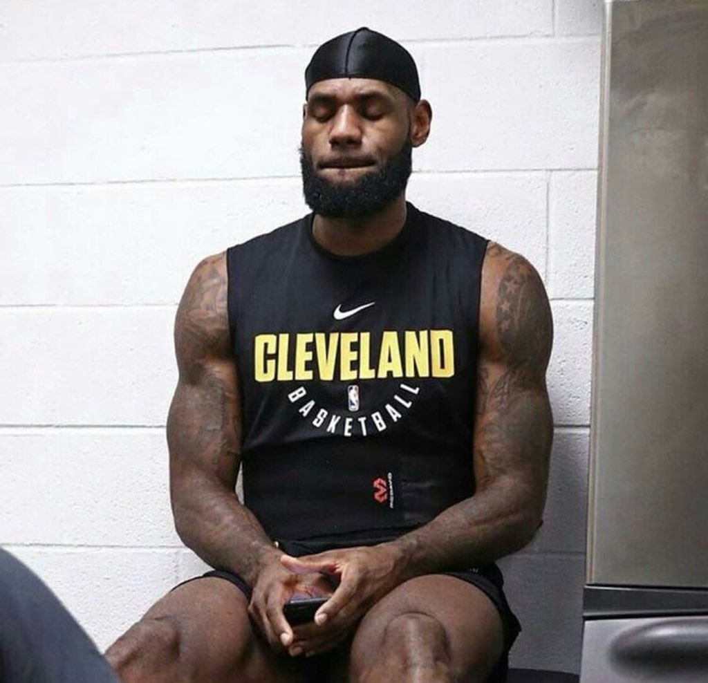 When LeBron wants to post his highlights on IG but remembers he’s in Zero Dark Thirty mode for the playoffs