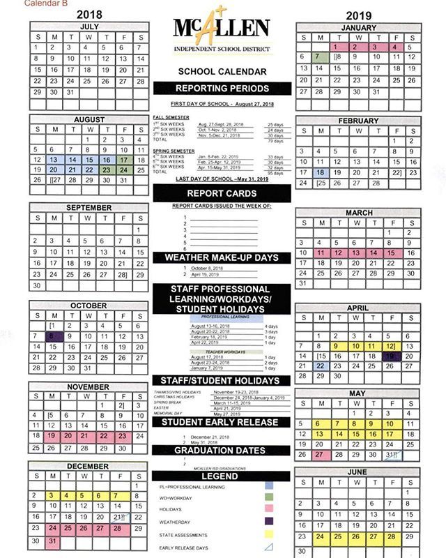 Mcallen Isd Calendar Printable Calendar 2023